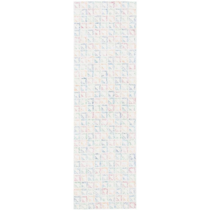 Ivory and Blue Hand-Tufted Wool Area Rug