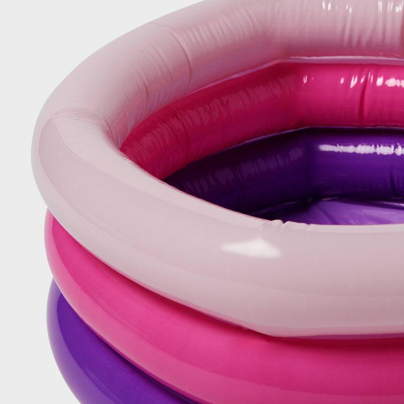 5.91'' x 1.97'' x 7.87'' Mini 3 Ring Pool 11 gal Round Kiddie Pool Pink - Sun Squad™