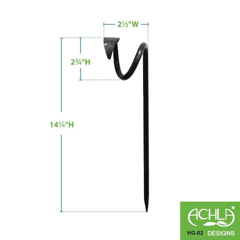 Black Wrought Iron Leaf-End Hose Guides, Set of 6