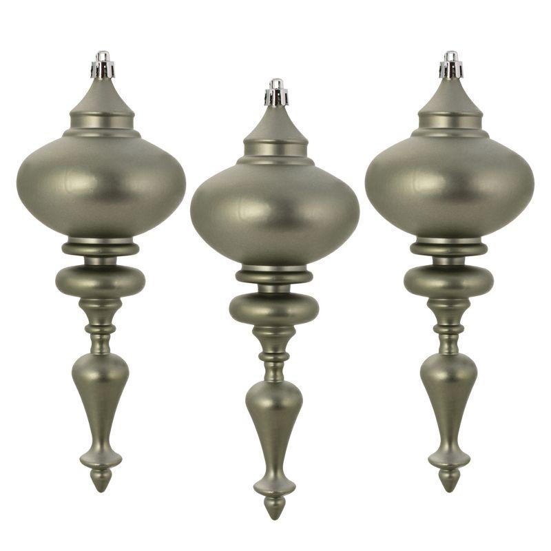 Set of 3 Matte Wrought Iron Finial Ornaments