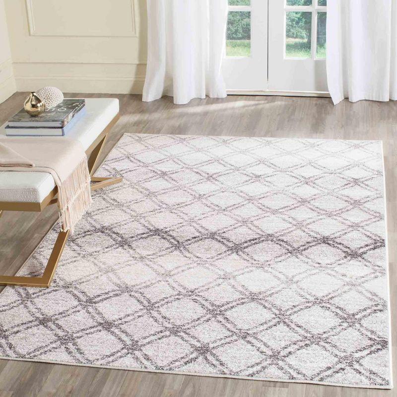 Ivory Square Easy-Care Synthetic Hand-Knotted Rug