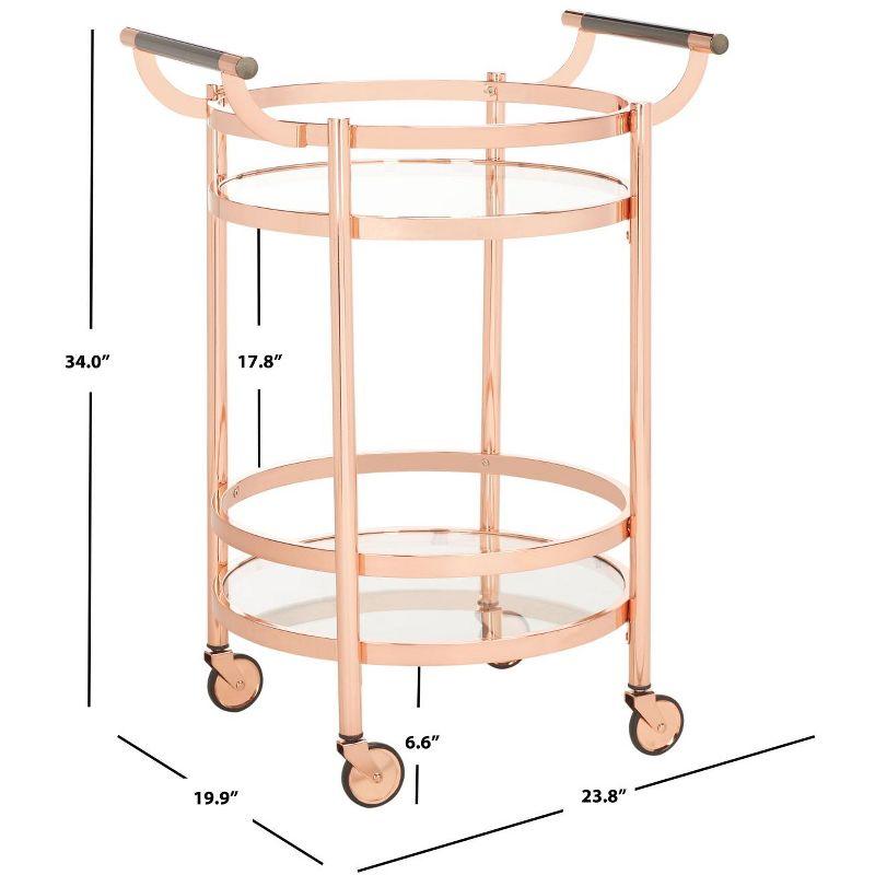 Sienna 2 Tier Round Bar Cart - BCT8001D - Rose Gold - Safavieh