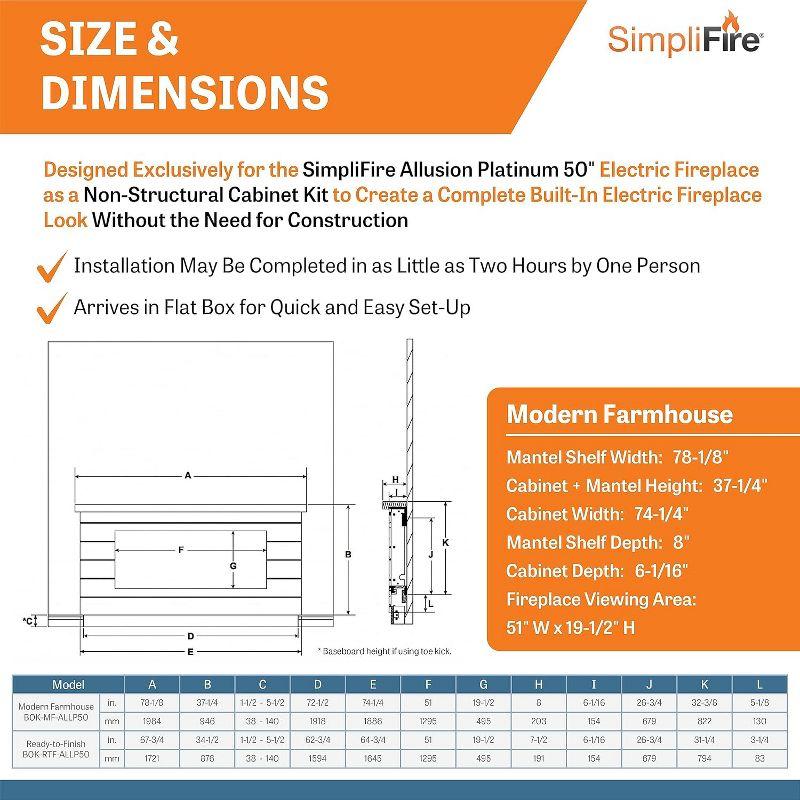 Simplifire Boyd Modern Farmhouse Electric Fireplace Mantel Package