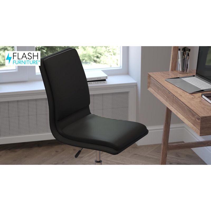 Flash Furniture Madigan Mid-Back Armless Swivel Task Office Chair with Upholstery and Adjustable Metal Base