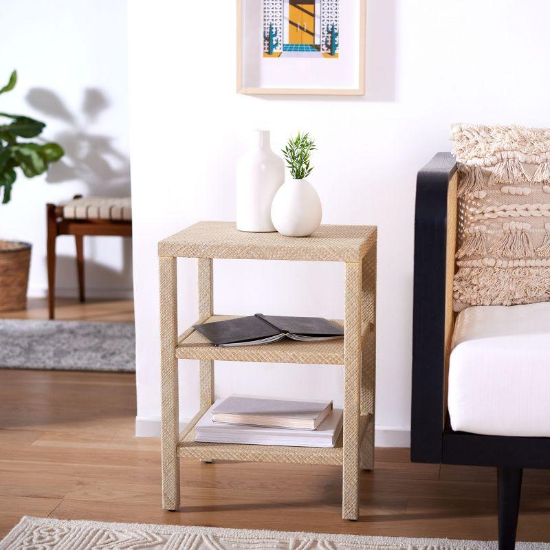 Apis Raffia 2 Shelf Accent Table - Light Natural - Safavieh.