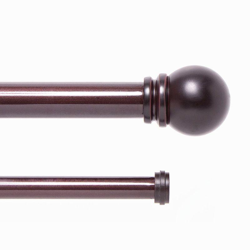 Hamlin Weathered Brown Adjustable Double Curtain Rod Set