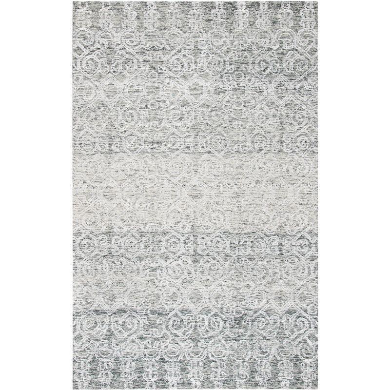 Handmade Charcoal Gray 9' x 12' Wool-Viscose Tufted Area Rug