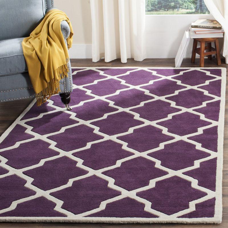 Chatham CHT735 Hand Tufted Accent Rug Purple / Ivory 3' X 5' - Safavieh.