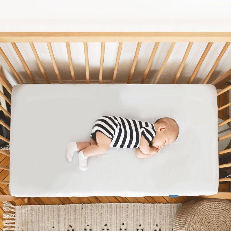 Organic Cotton White 2-Stage Mini Crib and Toddler Mattress