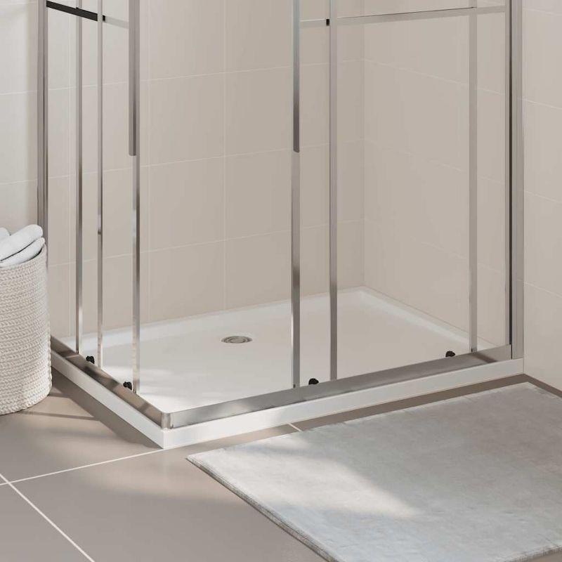 vidaXL Shower Base Tray, Non-slip Bathroom Shower Pan, Reinforced ABS