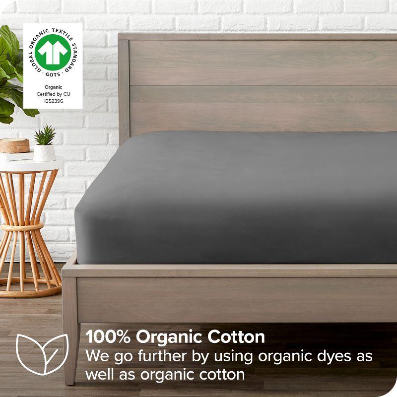 Bare Home Organic Sateen Machine Woven Fitted Sheet