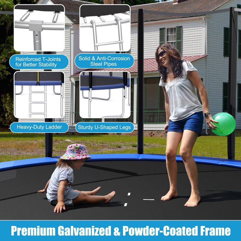 Costway 8/10/12/14/15/16 FT Outdoor Trampoline Bounce Combo W/Safety Closure Net Ladder