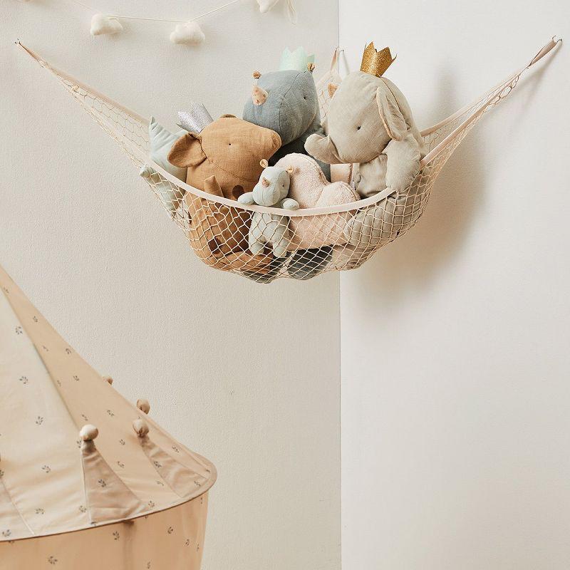 3 Sprouts 3 Sprouts - Toy Hammock for Stuffed Toys with Hooks - Beige