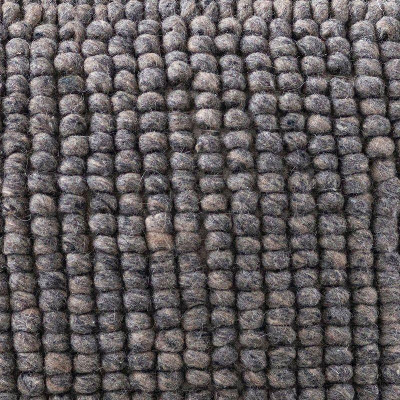 Storied Home New Zealand Square Pouf Gray: Upholstered Ottoman, Wool & Cotton Blend, No Assembly Required