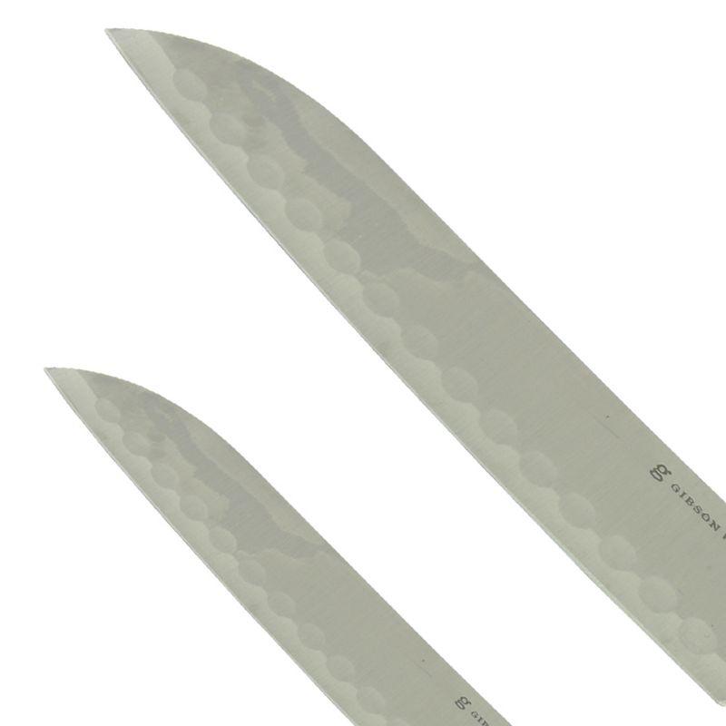 Gibson Home 2-Piece Stainless Steel Santoku Knife Set with Wood Handles