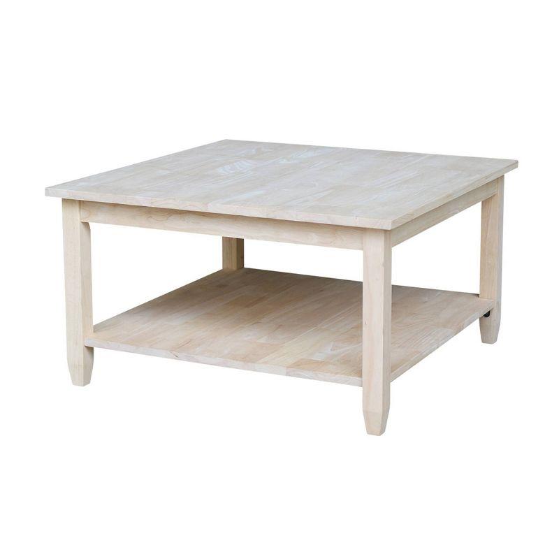 Solano Unfinished Parawood 35" Square Coffee Table