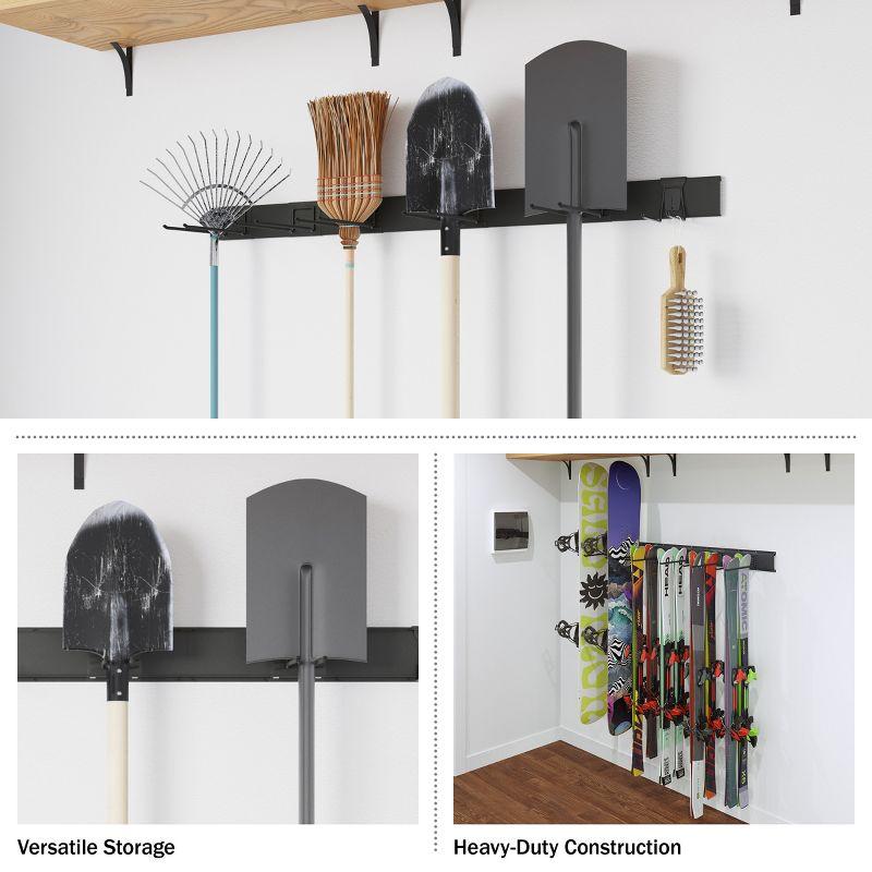 Garage Shelving Wall Organizer for Sports Equipment or Yard Tools - Ski or Snowboard Wall Mount - Storage Rack with 265lbs Capacity by Rad Sportz
