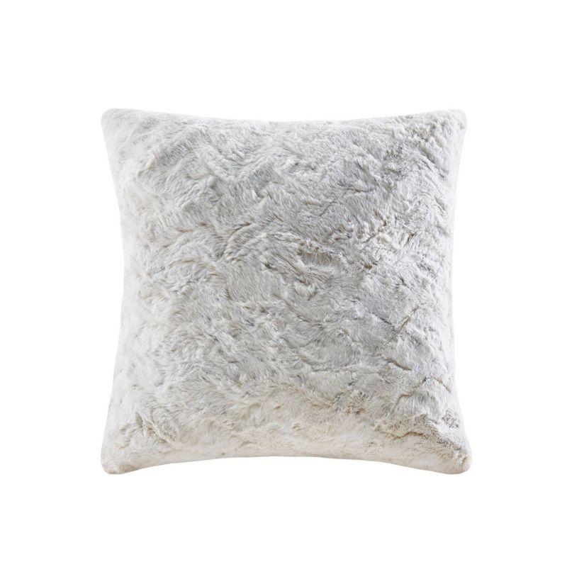 Madison Park Faux Fur Striped Throw Pillow