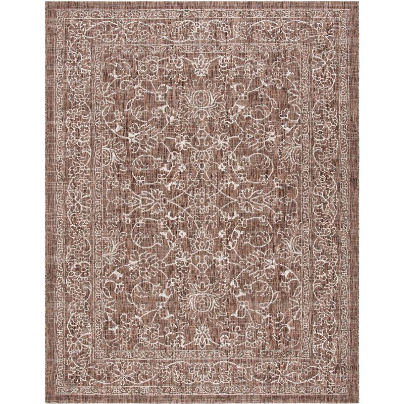 Courtyard CY8680 Power Loomed Indoor and Outdoor Area Rug - Brown/Ivory - 9'x12' - Safavieh