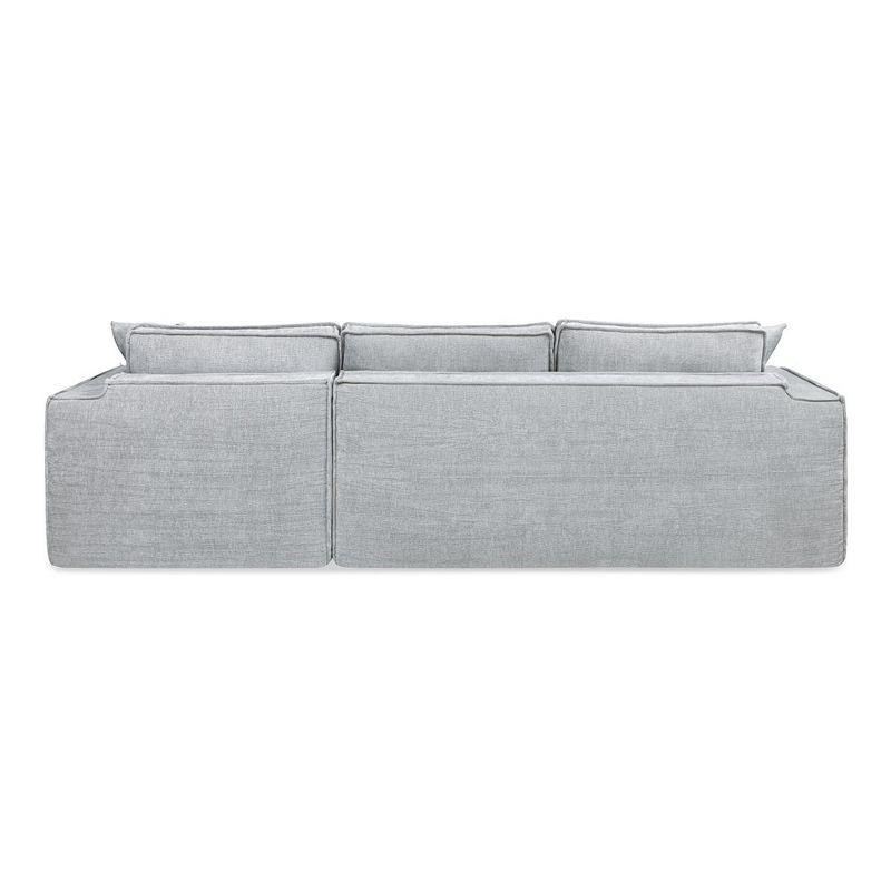 Jennifer Taylor Home Brenley 110.5" RAF Sofa-in-a-Box Sectional Sofa, Ash Gray Chenille