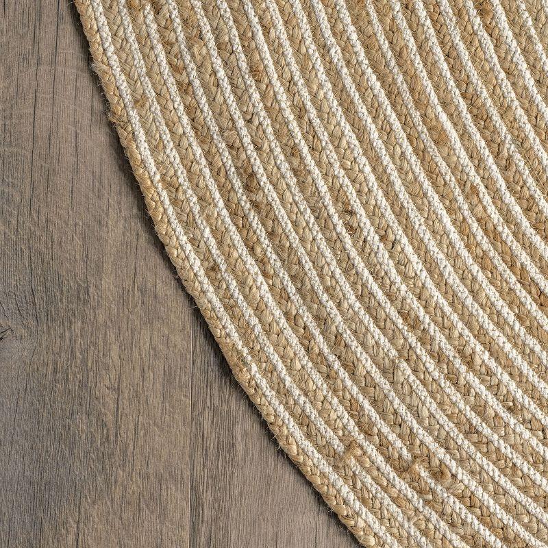 Handmade Braided Cotton-Blend 6' Round Area Rug in Natural