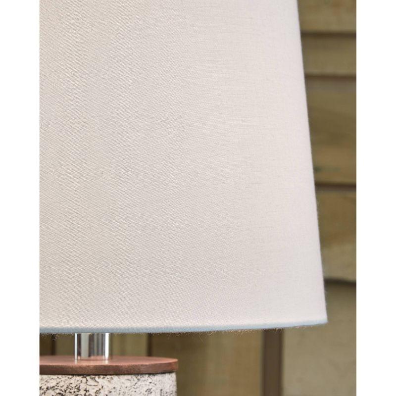 Signature Design by Ashley (Set of 2) Chaston Table Lamps Antique White: Contemporary Style, 3-Way Switch, Metal Body