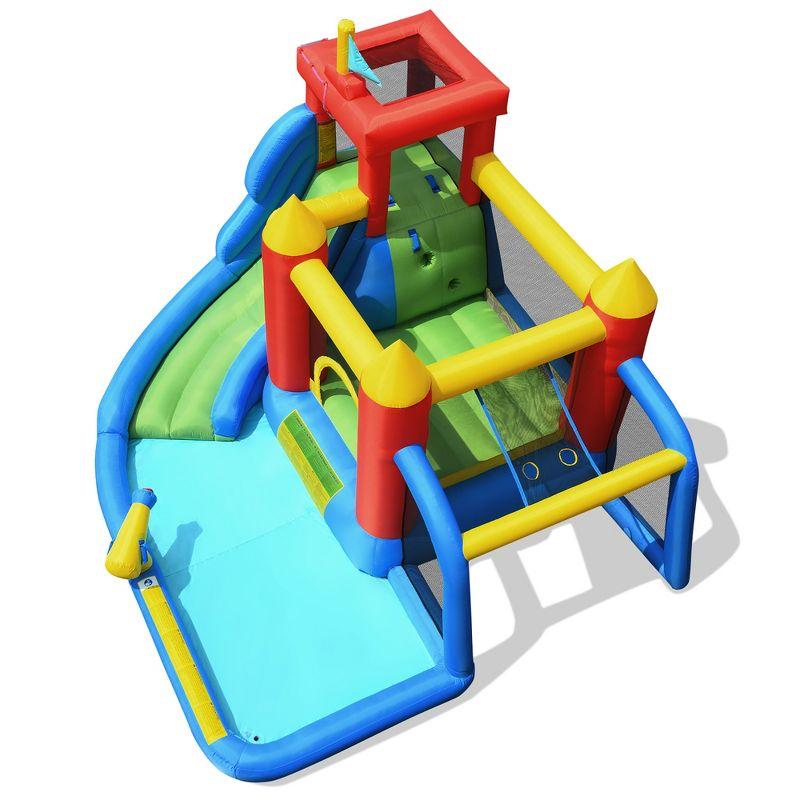 Costway Inflatable Bouncer Water Climb Slide Bounce House Splash Pool w/ Blower