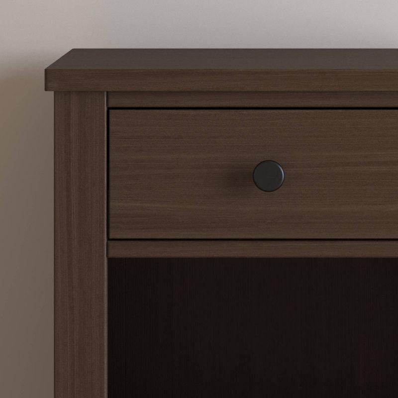 Harmony Brushed Truffle Pine Nightstand with Nickel-Tone Knob