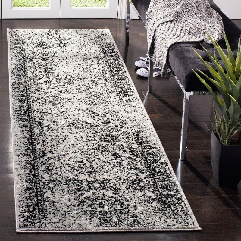 Adirondack ADR109 Machine Made Indoor Runner - Grey/Black - 2'-6"x14' - Safavieh