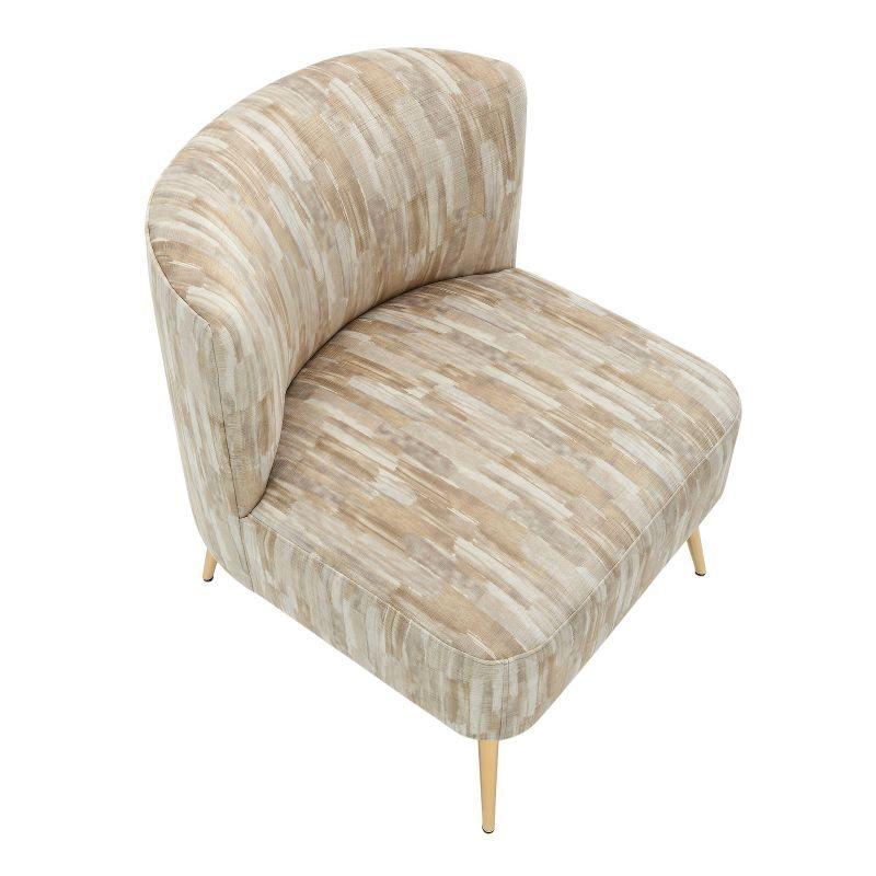 Fran Contemporary Upholstered Slipper Chair Gold/Light Brown - LumiSource: Modern Metal Frame, Polyester, Spot Clean