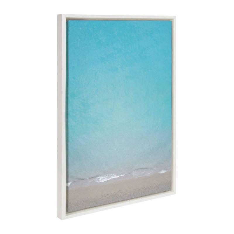 Kate & Laurel All Things Decor 23" x 33" Sylvie Postiano 7 Framed Canvas by Rachel Dowd White: Modern Vertical Wall Art, Ocean Subject