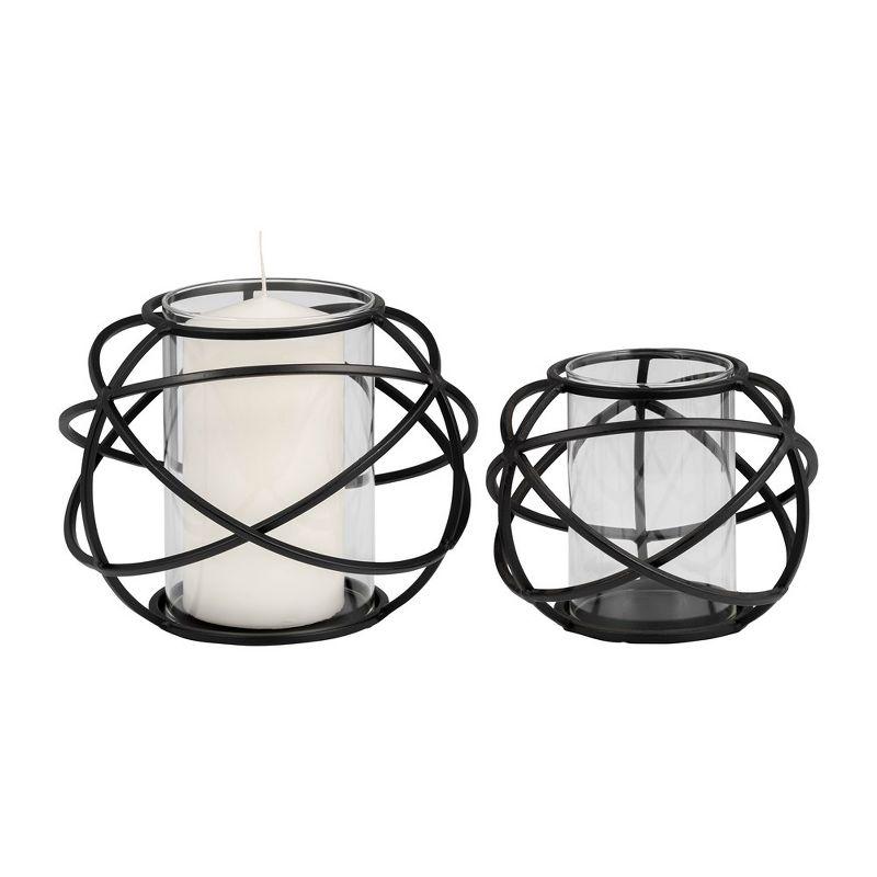 Sagebrook Home Set of 2 Decorative Orb Candle Holders - Contemporary Round Orb Shaped Votive Candle Tea Light