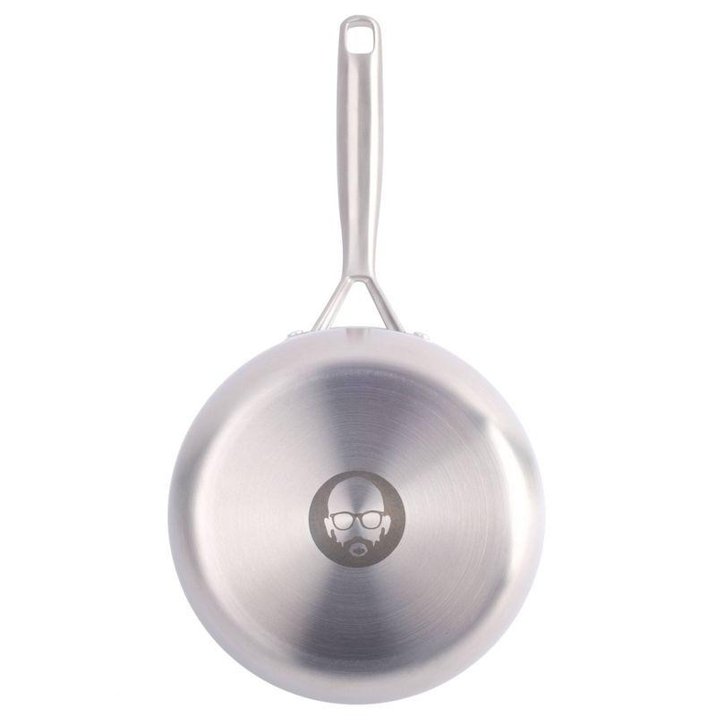 Babish 3.5-Quart Stainless Steel Non-Stick Saucier with Glass Lid