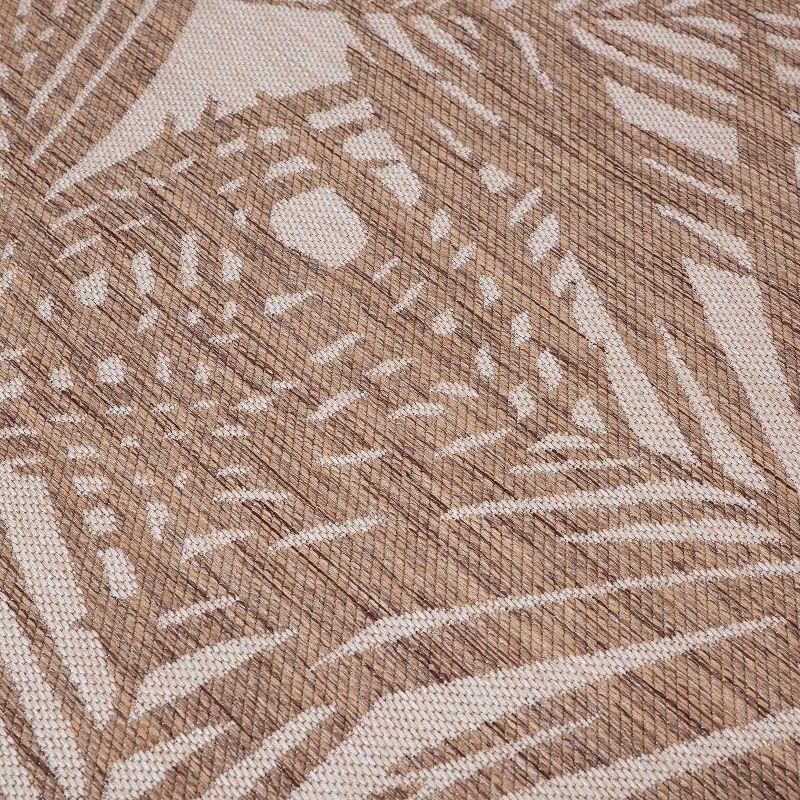 World Rug Gallery Contemporary Palm Leaf Textured Flat Weave Indoor/Outdoor Area Rug