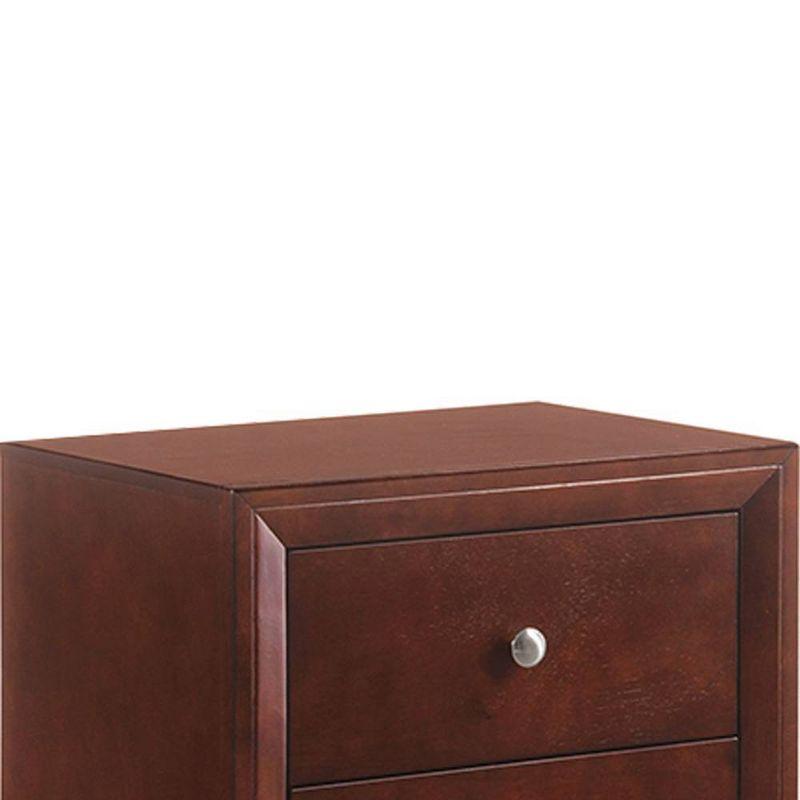 22" Ilana Nightstand Brown Cherry - Acme Furniture: Wood Composite, No Assembly, Meets ASTM Safety Standards