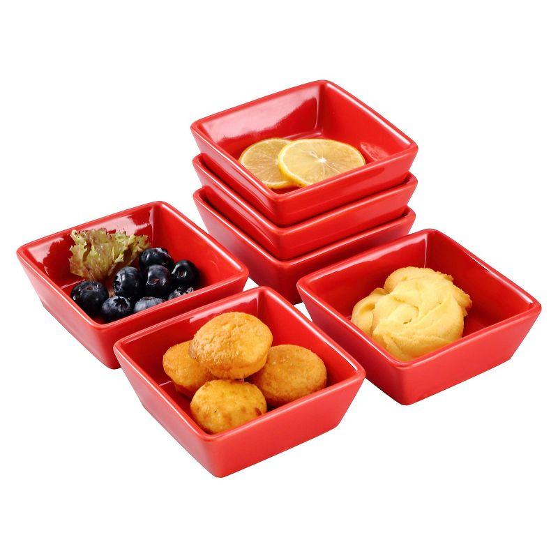 Red Ceramic Square Baking Ramekins Set