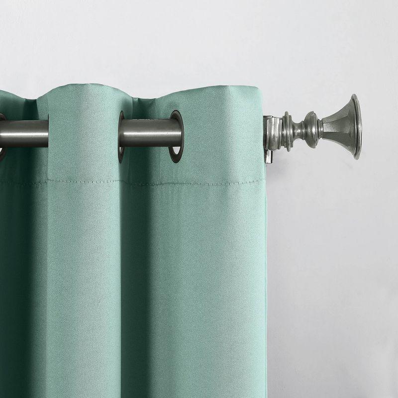40"x84" Sun Zero Room Darkening Lazlo Grommet Curtain Panel Mineral: Modern Thermal Insulated, Energy Efficient, Noise Reduction