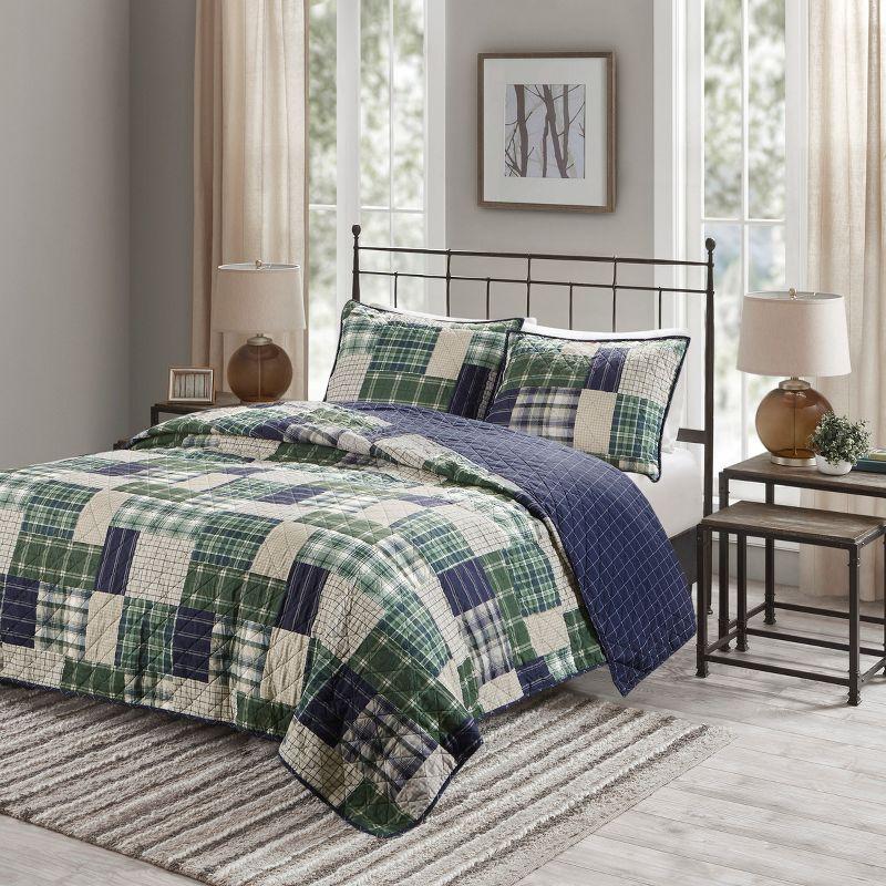 Madison Park Timber 3 Piece Reversible Printed Quilt Set