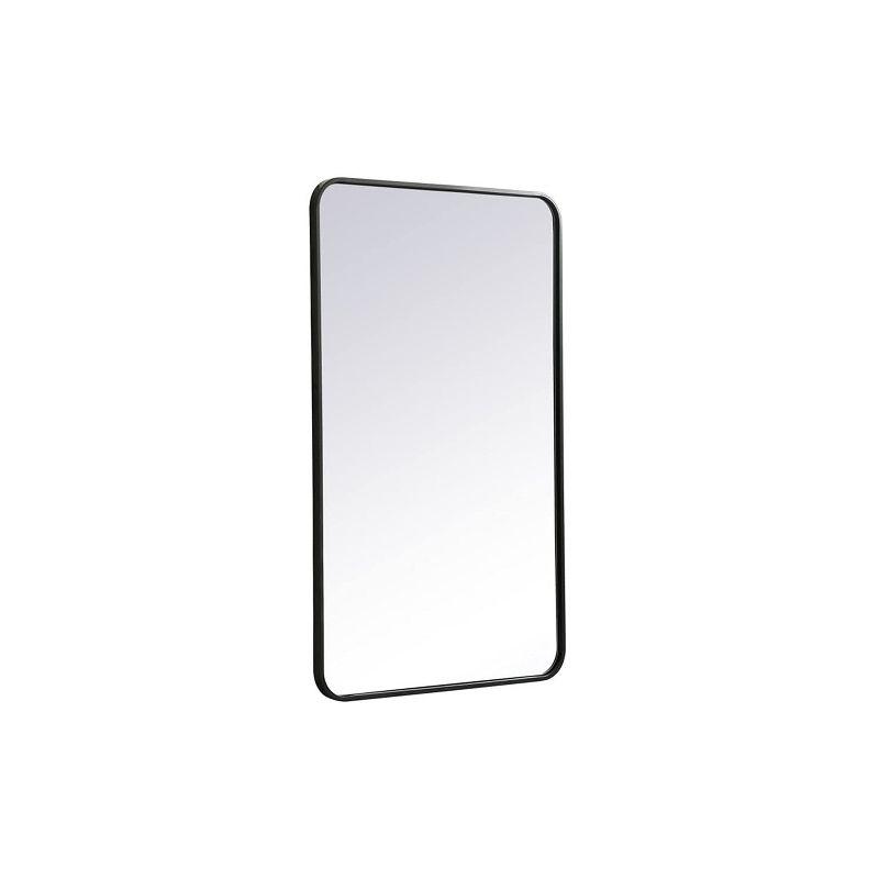 Elegant Lighting Soft corner metal rectangular mirror 24x40 inch in Black