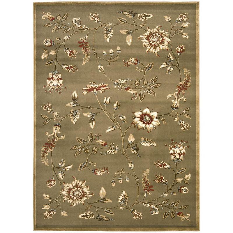 Lyndhurst LNH552 Power Loomed Area Rug - Green/Multi - 6'7"x9'6" - Safavieh