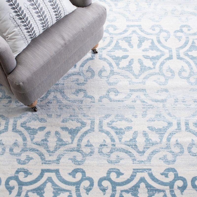 Martha Stewart Isabella - MSR0956 - Indoor Power Loomed Area Rugs - Turquoise/Ivory - 8'x10'