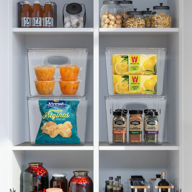 Sorbus Large Plastic Storage Bins with Lids - for Kitchen Organization, Pantry/Storage Organizers, Fridge Organizer - Clear Storage Bins (4 pack)
