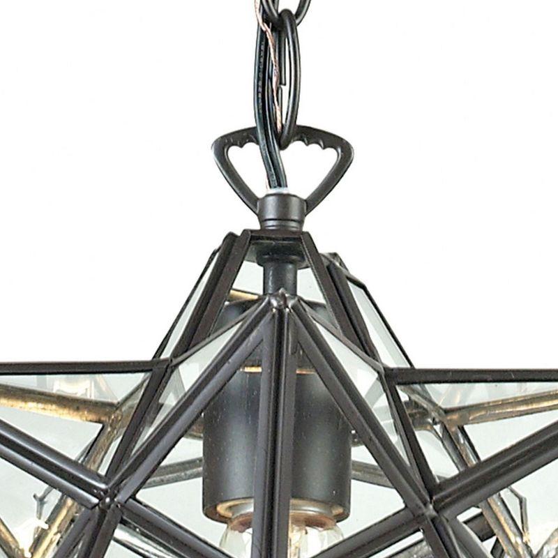 Star 1-Light Mini Pendant in Oiled Bronze with Clear Glass