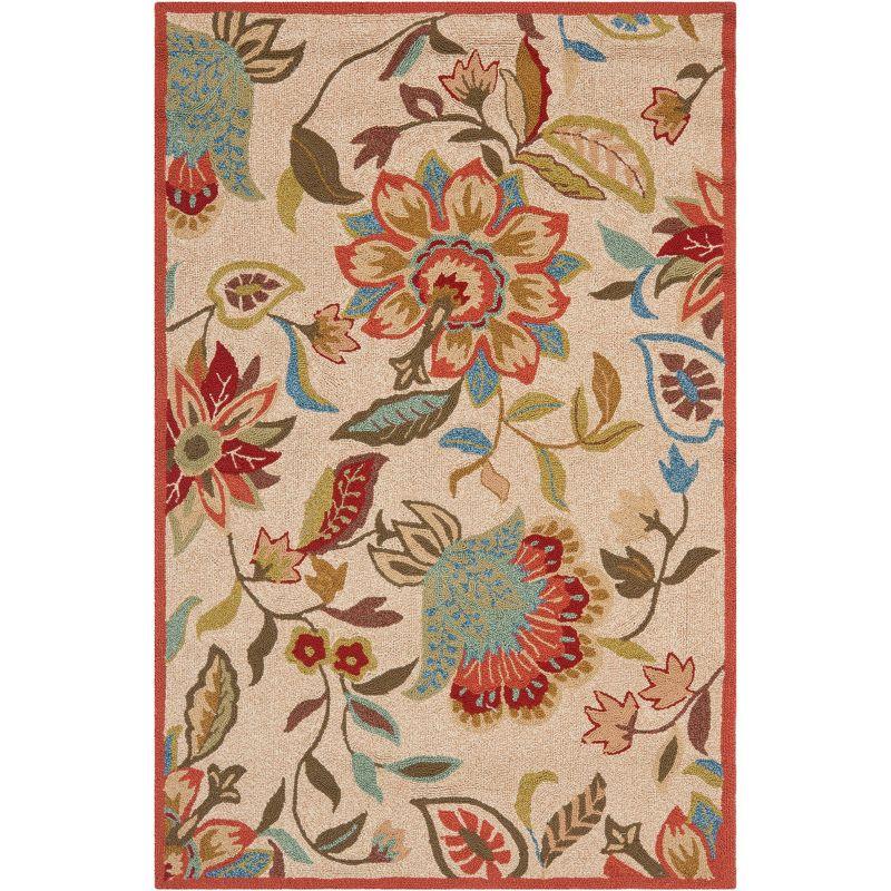 Four Seasons FRS435 Hand Hooked Area Rug - Ivory/Rust - 3'6"x5'6" - Safavieh.