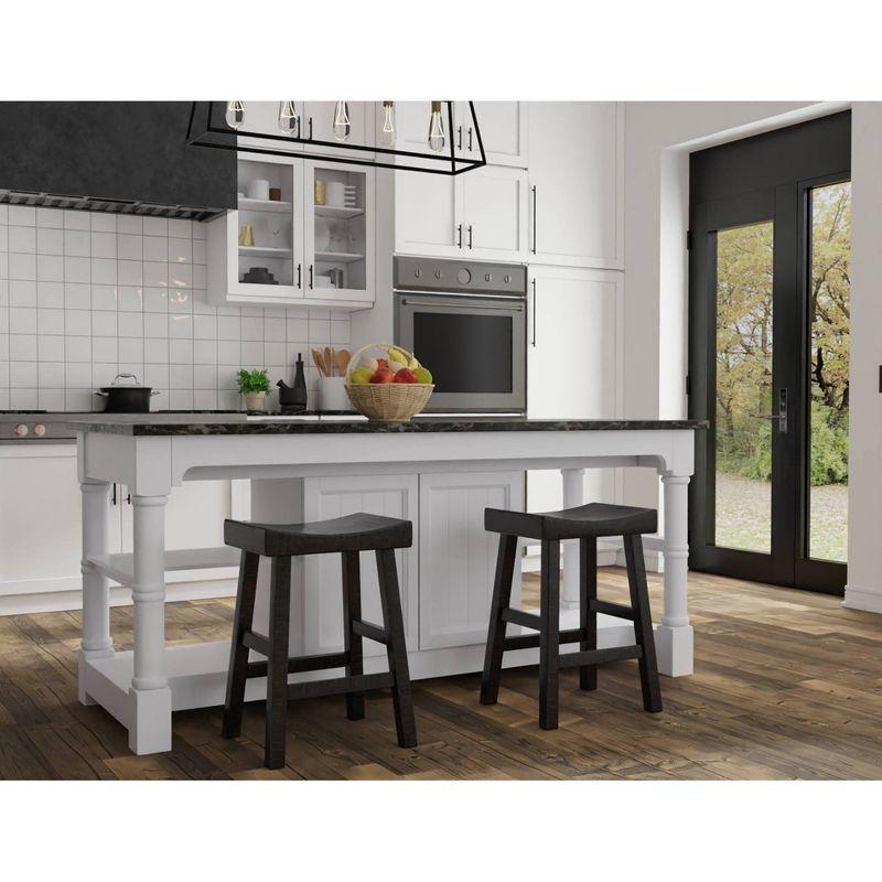 Carolina Living 24"Levi Counter Height Barstool Espresso Brown and Table: Solid Wood, Backless