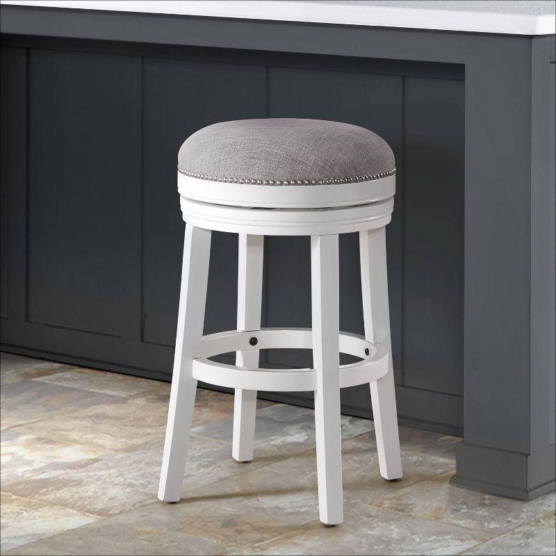 Clara Solid Rubber Wood Swivel Counter And Bar Stool