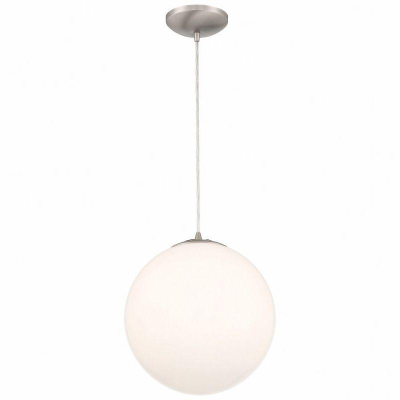 Elegant Globe Brushed Steel & Glass Adjustable Pendant Light