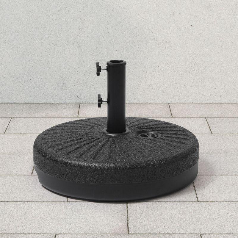 Costway 20'' Round 23L Water Filled Umbrella Base Stand Self-filled Patio Furniture Black