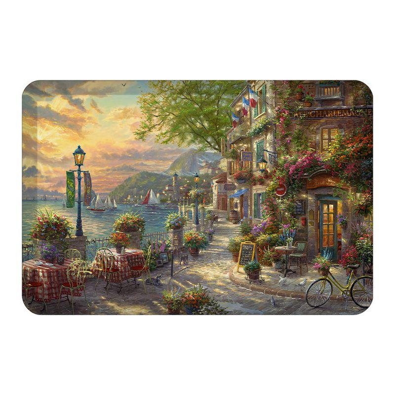 French Riviera Café Anti-Fatigue Kitchen Mat, 20" x 4.3", Multicolor