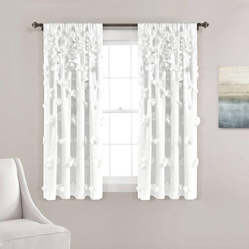 Riley Polyester Semi Sheer Curtain Panel